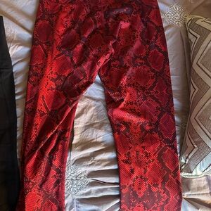 2 pairs of Lululemon Leggings red print and black